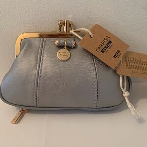 Silver Leather Multi pocket wallet